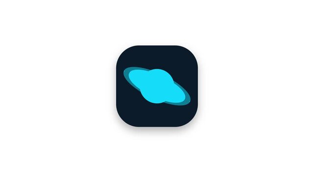 Minimalist glowing web browser application icon