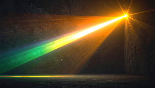 Bright Laser Beam Light Spectrum, Lens Flare, Abstract Background, Technology Concept