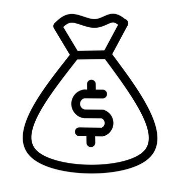Money bag icon with dollar sign representing wealth and savings
