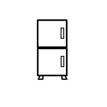 Minimalist refrigerator icon for kitchen appliance design