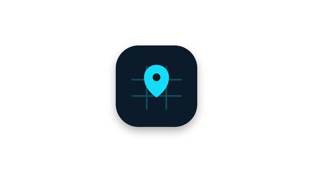 Modern mobile map app icon with location pin