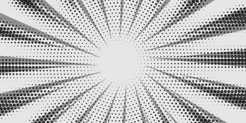 Comic book black and white radial lines background. Manga speed frame. Super hero action. Vector illustration. © M