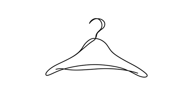 Simple wire hanger illustration on white background.