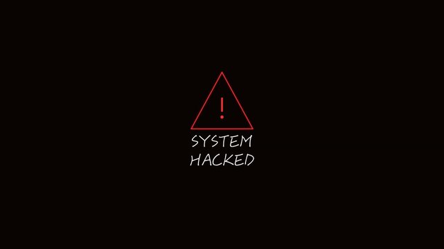 Matrix Digital Rain System Hacked Cybersecurity Breach Animation Loop