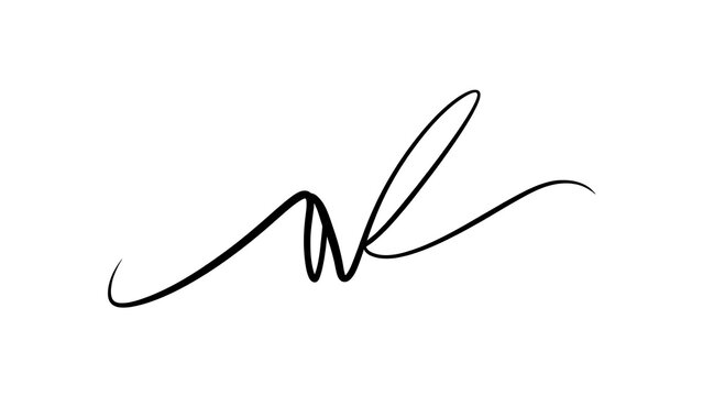 Elegant handwritten letter k on white background.