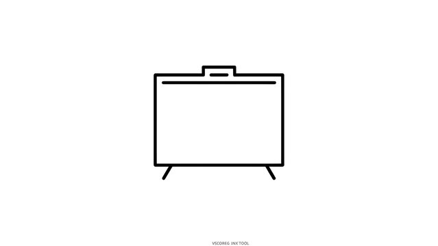 Minimalist television icon on white background.