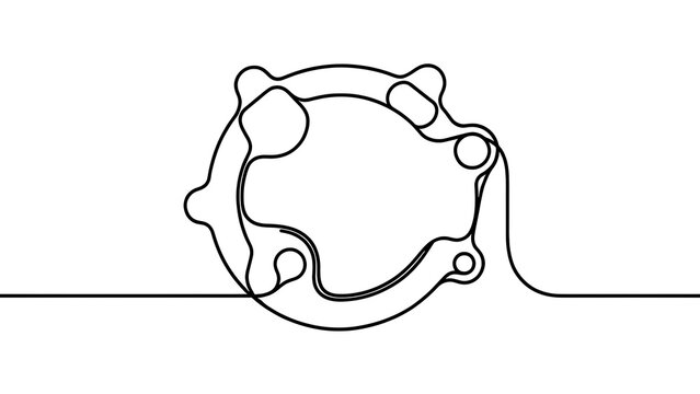 Minimalist line art drawing of a brain white background.