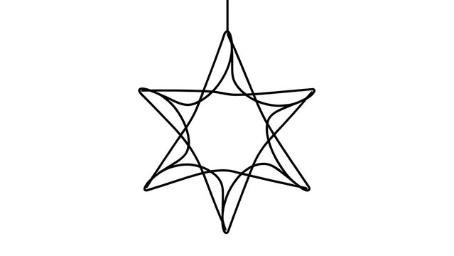 Geometric star shape illustration white background.