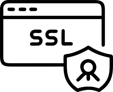 SSL certificate website encryption security outline vector icon