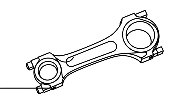 Connecting rod isolated on white background.