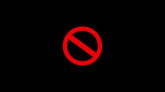 Prohibition sign, isolated on transparent background with alpha channel.