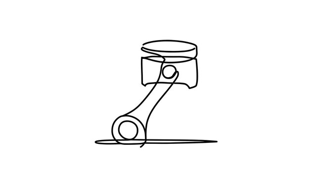 Piston connecting rod illustration white background.