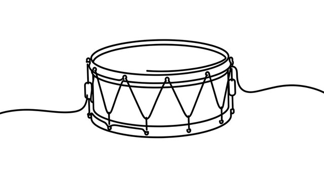 Hand drawn drum illustration on white background.