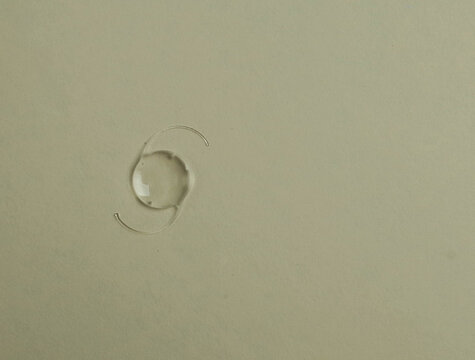 macro photo of intra ocular lens for cataract surgery if the eye