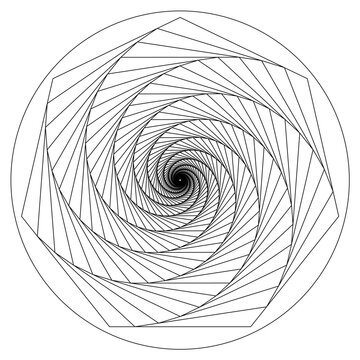 Fractal Spiral Framework Circular Vector Pattern