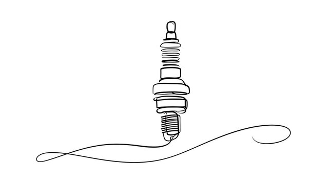 Spark plug illustration on white background.