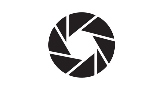 Camera lens aperture icon for photography and video design.