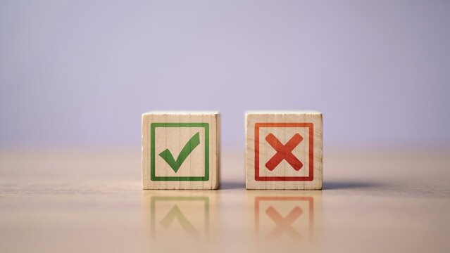 Quality Control Decision Making Concept With Approval And Rejection Evaluation Symbols
