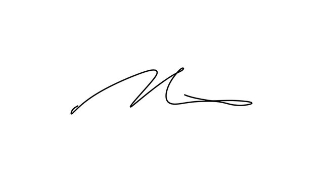 Elegant handwritten letter M on white background.