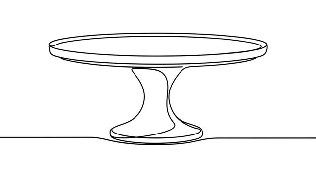Minimalist cake stand illustration white background.