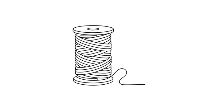 Spool of thread illustration on white background.