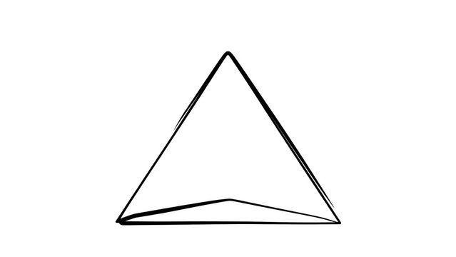 Geometric triangle shape on white background.