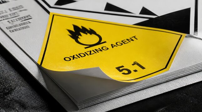 Oxidizing Agent Hazard Label Stack 5.1 Chemical Warning Symbol