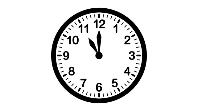Black and white analog wall clock icon