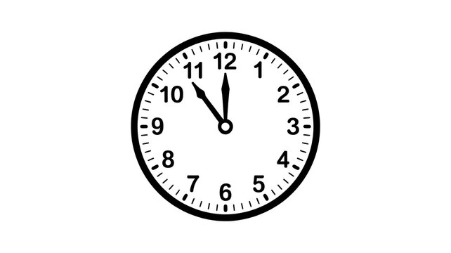 Black and white analog wall clock face