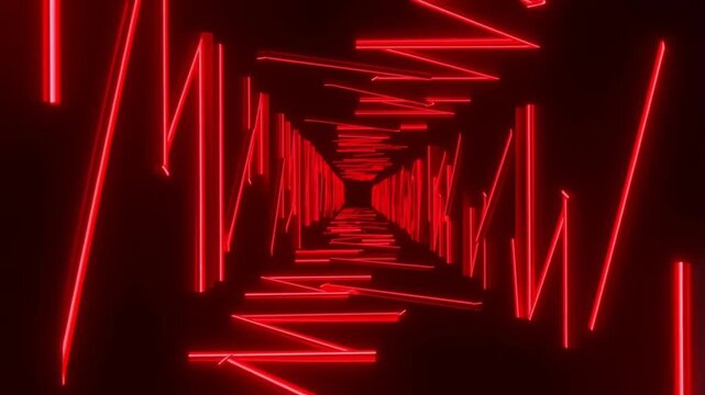 Red Neon Endless Arrow Tunnel Background