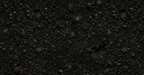 Rich black fertile soil texture background for agriculture © Pimpun