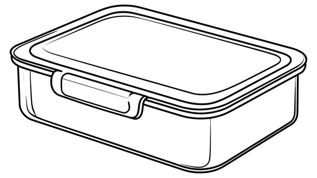 Plastic storage container with lid white background.