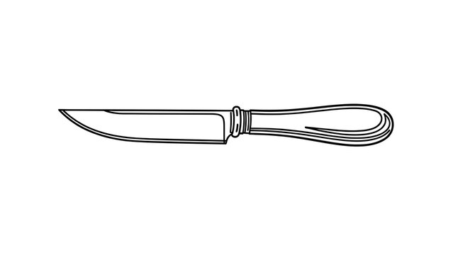 Chef knife illustration on white background.