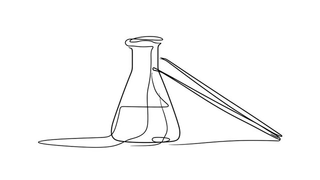 Laboratory flask and test tube white background.