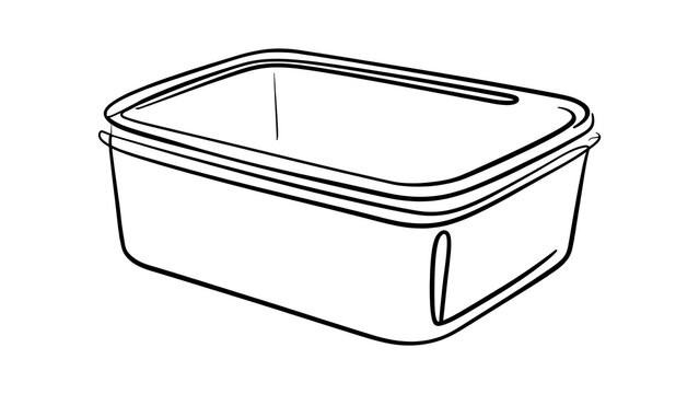 Empty plastic container illustration white background.