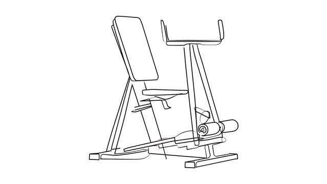 Leg press machine illustration white background.