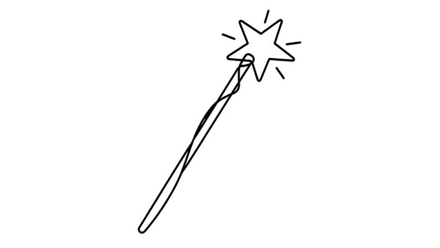 Magic wand with star on white background.