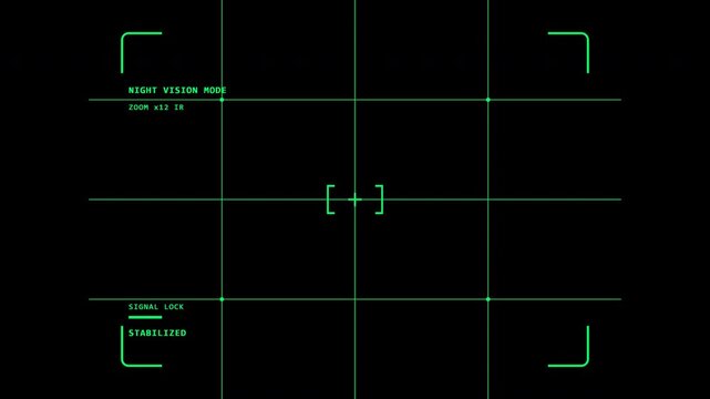 night vision recording interface military tactical loop emerald green security overlay monitor HUD 4K
