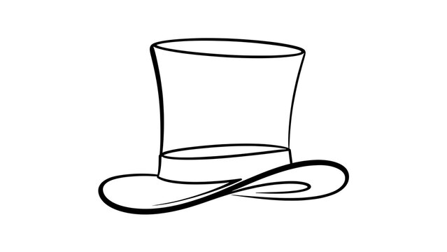 Elegant top hat illustration on white background.