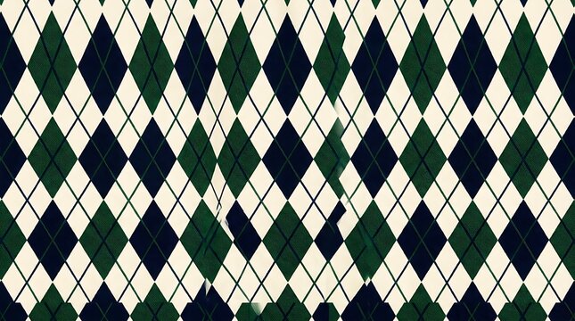 Classic green and navy blue argyle pattern background