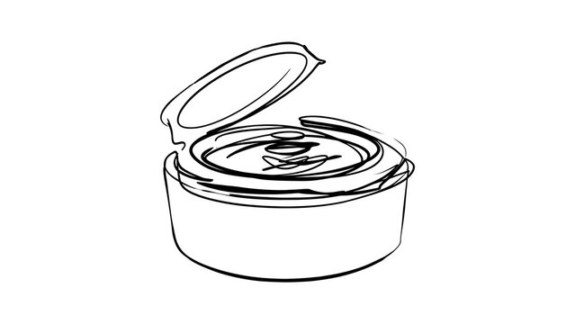 Open plastic container with lid on white background.