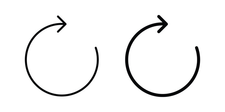 Redo icon line illustrations set