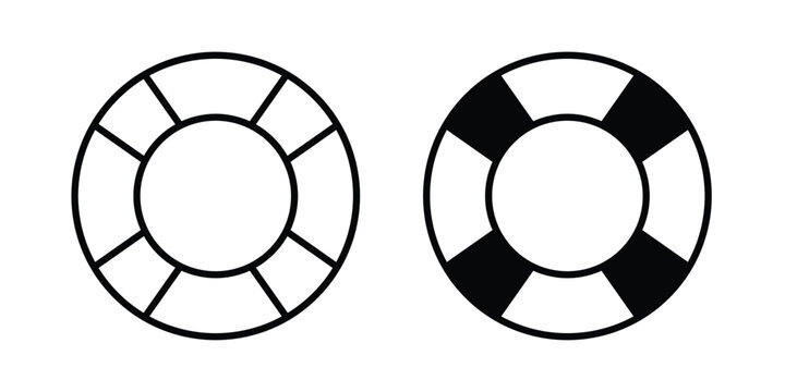 Life buoy icon line illustrations set