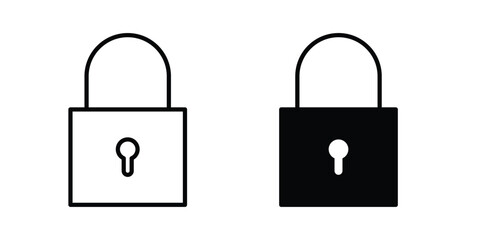 Lock icon line illustrations set © Miraz
