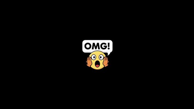 Repeating pattern featuring shocked yellow emoji faces with speech bubbles with displays horizontal scrolling hands cheeks speech bubbles saying omg video displays communication expression media