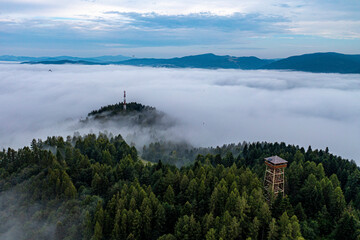 Beskid Sądecki, Muszyna, Malnik, poranne mgły, lato © Maciej G. Szling
