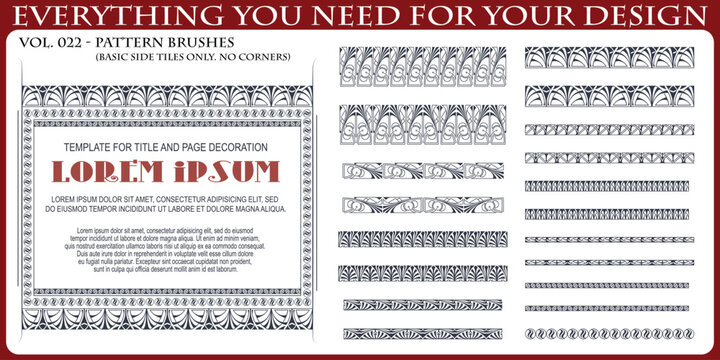 Vintage Pattern Brushes Set for Borders and Frame Design