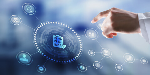 Fototapeta premium Healthcare Data Management System for Patient Records and Clinical Workflow Optimization