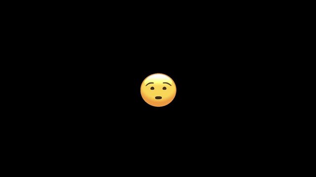 Animated emojis displaying different facial expressions against a solid black background for digital communication purposes with background represent various appearing sequence against video series