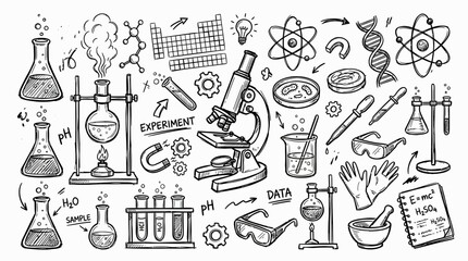 Obraz premium Laboratory equipment and science tools.